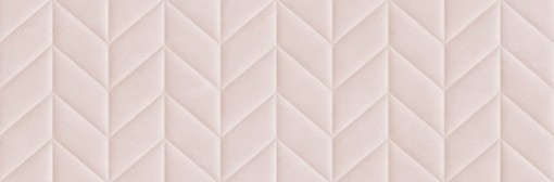 Różowa, trójwymiarowa (3D), prostokątna płytka ścienna Marazzi Flora 3D Spike Rosa (30x90 cm, MP82), ma matową powierzchnię w kolorze jasnego, pudrowego różu, z geometryczną strukturą przestrzenną w kształcie jodełki lub chevronu