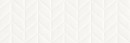 Biała, trójwymiarowa 3D, prostokątna płytka ścienna Marazzi Flora 3D Spike Bianco 30x90 cm, MP83, ma matową powierzchnię w kolorze czystej lub złamanej bieli, z geometryczną strukturą przestrzenną w kształcie jodełki lub chevronu