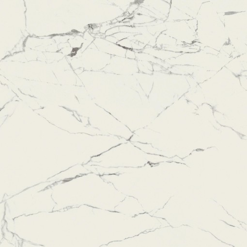 Płytka gresowa imitująca marmur, w kolorze białym z szarą żyłą, połysk Caesar Anima Statuario Venato Lucidato 120x120