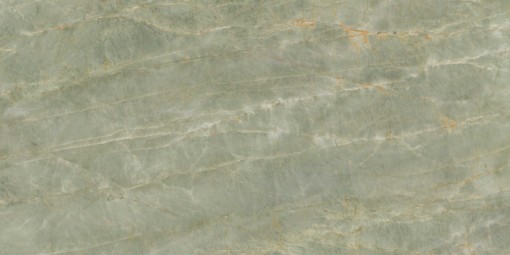 Płytka gresowa imitująca marmur, w kolorze zielonym z żyłami, połysk Caesar Anima Ever Sage Green Lucidato 60x120