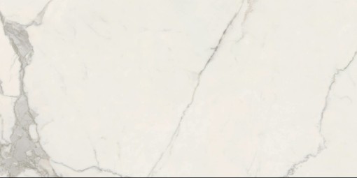 Płytka gresowa imitująca marmur, w kolorze białym z szarymi żyłami, połysk Caesar Anima Futura Majestic White Lucidato 60x120