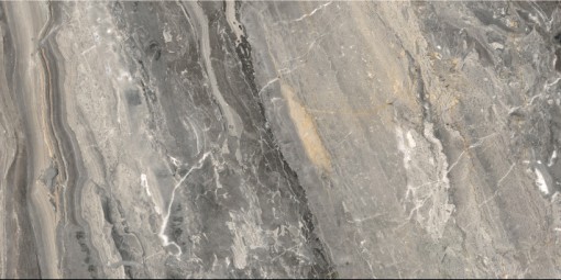 Płytka gresowa imitująca marmur, w kolorze szarym z żyłami, połysk Caesar Anima Futura Keen Grey Lucidato 60x120