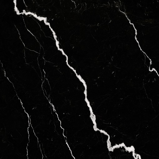 Płytka gresowa, podłogowa imitująca kamień w czarnym kolorze, wykończenie powierzchni w wysokim połysku, Pamesa Lux Deva Nero High Glossy 120x120