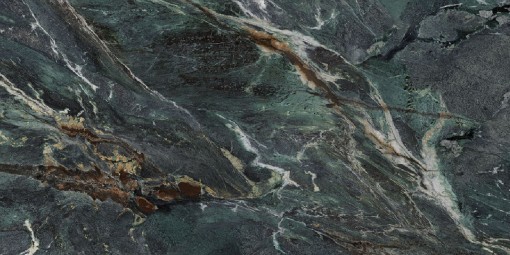 Płytka gresowa, podłogowa imitująca marmur w kolorze zielonym, wykończenie powierzchni w połysku, Pamesa Lux Euphoria Green 60x120