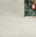 Biała płytka podłogowa imitująca marmur Caesar Anima Wonder Snow