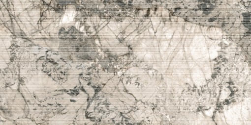 Płytka gresowa imitująca marmur, w kolorze beżowym z żyłami, strukturalna powierzchnia Caesar Anima Wonder Glacier Stripes 60x120