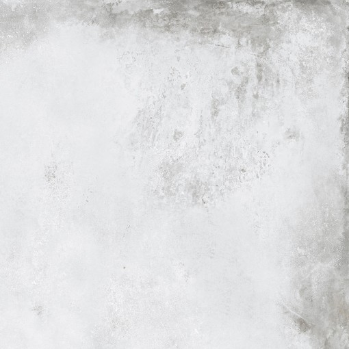 Płytka gresowa imitująca metal w kolorze białym z widocznym efektem rdzy, matowa powierzchnia Caesar Alchemy Frozen Matt 80x80