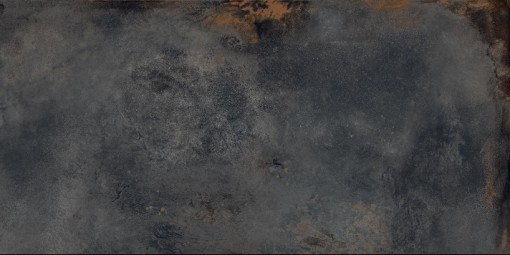 Płytka gresowa imitująca metal w kolorze grafitowym z widocznym efektem rdzy, połysk Caesar Alchemy Magnet Lucidato 60x120