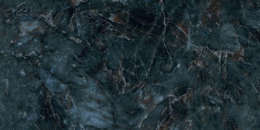 Płytka gresowa, podłogowa imitująca kamień w niebieskim kolorze, wykończenie powierzchni w wysokim połysku, Netto Ceramika Deep Blue Stone High Glossy 60x120