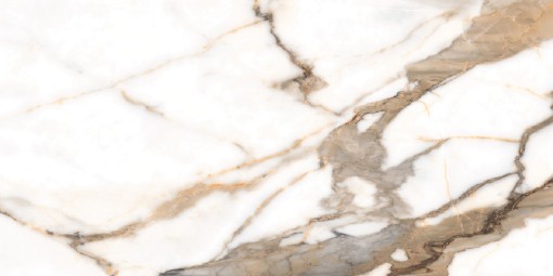 Płytka gresowa, podłogowa imitująca marmur w beżowym kolorze, wykończenie powierzchni w połysku, Netto Ceramika Marmore Beige Polished 60x120