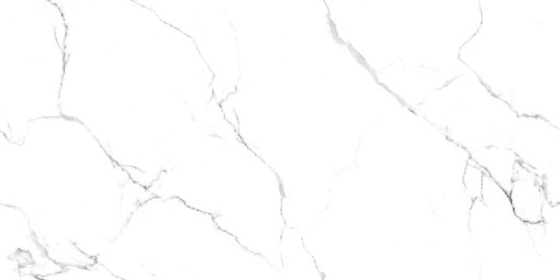 Płytka gresowa, podłogowa imitująca marmur w białym kolorze, wykończenie powierzchni w połysku, Netto Ceramika Satuario Pencil Polished 60x120