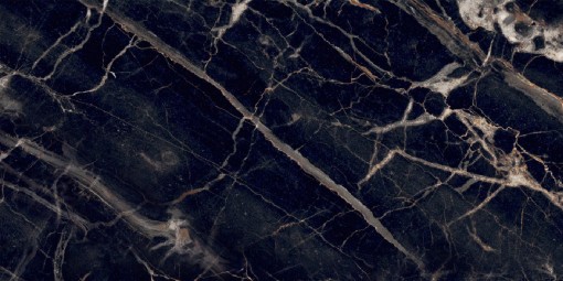 Płytka gresowa, podłogowa imitująca marmur w ciemnym kolorze, wykończenie powierzchni na wysoki połysk, Netto Ceramika Satuario Violet High Glossy 60x120