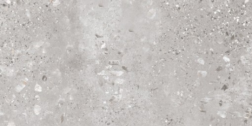 Płytka gresowa, podłogowa lastryko w szarym kolorze, wykończenie powierzchni matowe, Netto Ceramika Terazzo Grey Luster Matt 60x120