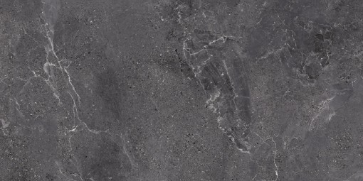 Płytka gresowa, podłogowa imitująca kamień w kolorze grafitowym, wykończenie powierzchni w połysku, Netto Ceramika Tivoli Anthracite Polished 60x120