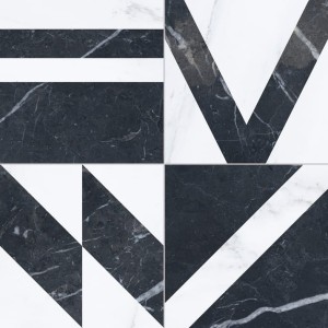 Gayafores Velvet Geo Negro 33,15x33,15 płytki patchwork podłogowe
