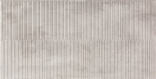 Płytka ścienna ze żłobieniami imitująca beton w beżowym kolorze, wykończenie powierzchni matowe, Pamesa Rlv. Essen Ash Matt 45x90