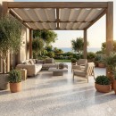 Płytki Saime Frammenta Bianco Roc 60x60-20 mm 8694665. Strukturalna, jasna tarasowa płytka lastryko. Pogrubiony gres (2 cm) o estetyce terrazzo to trwałe i stylowe rozwiązanie do ogrodu lub na podjazd.