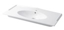 GAIA Sfera106D prostokątna nowoczesna biała umywalka wpuszczana w blat w połysku, o wymiarach 51x106