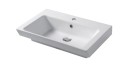 GAIA EDGE62 nowoczesna włoska prostokątna biała umywalka wpuszczana w blat w połysku, o wymiarach 41x62