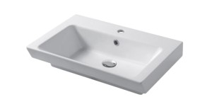 GAIA EDGE62 nowoczesna włoska prostokątna biała umywalka wpuszczana w blat w połysku
