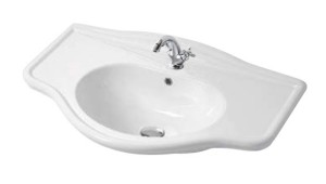 GAIA LAVAB90D biała prostokątna umywalka wpuszczana w blat o połyskującym wykończeniu