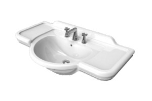 GAIA LAVAB105F biała umywalka wpuszczana w blat prostokątna z wykończeniem w połysku