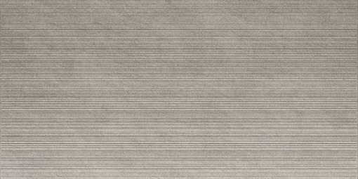 Płytka gresowa imitująca kamień, w kolorze szarym, strukturalna powierzchnia w charakterystyczne paski Caesar Key_Mood Smoke Stripes 60x120