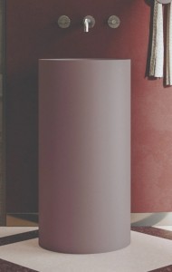 Mobilcrab Fount4 ceramiczna umywalka wolnostojąca okrągła w kolorze matowego różu