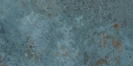 Płytka gresowa, podłogwa imitująca metal w niebieskim kolorze, wykończenie powierzchni matowe, Baldocer Bora-Bora Natural 60x120