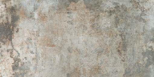 Płytka gresowa, podłogowa imitująca metal w szarym kolorze, wykończenie powierzchni lappato, Pamesa Rusty Metal Silver Lappato 60x120