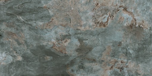 Płytka gresowa, podłogowa imitująca metal w zielonym kolorze, wykończenie powierzchni matowe, Pamesa Slate Way Green Matt 60x120