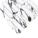 Marmurkowa, nowoczesna i ponadczasowa mozaika ścienno podłogowa w matowym wykończeniu powierzchni Dunin Pills Arabescato Black Matt 29,4x29,2