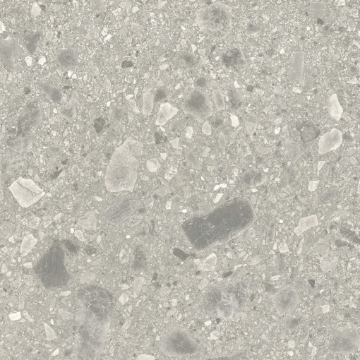 Płytka gresowa imitująca kamień - lastryko, w kolorze szarym, matowa powierzchnia Caesar Portraits Brera Matt 80x80