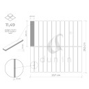 Rysunek techniczny mozaiki ściennej Dunin Kitkat Black Matt 29,3x29,7