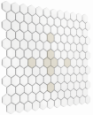 Gresow podłogowa ścienna mozaika dekoracyjna złożona z małych hexagonów w białym i kremowym kolorze Dunin House Loves Mini Hexagon Cleo Matt 26x30
