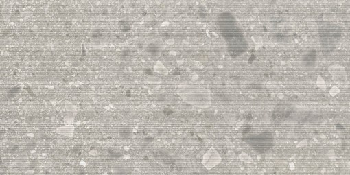 Płytka gresowa imitująca kamień - lastryko, w kolorze szarym, ryflowana powierzchnia Caesar Portraits Brera Groove 60x120