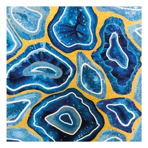 Dunin Mosaic Art Blue Agate 110x110 artystyczna niebieska szklana mozaika przedstawiająca agat