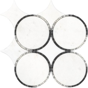 Lantic Colonial Tempo Circle White 29,9x29,9 100347806 biała mozaika dekoracyjna imitująca kamień pochodzenia hiszpańskiego