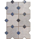 Rustykalna płytka w stylu Vintage Bestile Ruanes Grey 40x60 o nieregularnym kształcie w kolorach niebieskich i szarych.