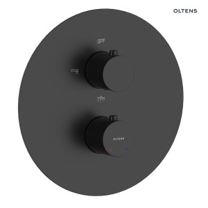 Oltens Katla bateria wannowo-prysznicowa podtynkowa czarna 2-drożna termostatyczna 34600300