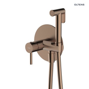 Oltens Molle bateria bidetowa podtynkowa klasyczna i elegancka w kolorze szczotkowanej miedzi 31100610