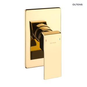 Oltens Gota bateria prysznicowa podtynkowa złota 1-drożna w stylu glamour 33101800