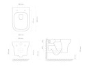 Oltens Gulfoss miska WC wisząca biała 42508000 - rysunek techniczny