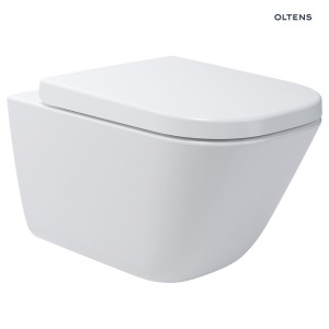 Oltens Hadsel miska WC wisząca PureRim Nowoczesna miska WC w klasycznym białym kolorze z powłoką SmartClean 42543000