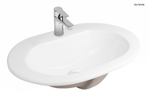 Oltens Asta umywalka 55x42 biała owalna wpuszczana w blat z powłoką SmartClean 41702000