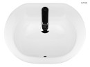 Biała owalna wpuszczana w blat umywalka Oltens Asta 55x42 z powłoką SmartClean 41702000