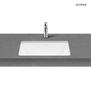 Oltens Drammen umywalka 48x36,5 biała prostokątna podblatowa 40106000
