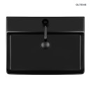 Umywalka nablatowa, prostokątna z powłoką SmartClean w kolorze czarny mat do montowania przy ścianie Oltens Duve 59x43,5 cm 41800300