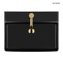 Umywalka nablatowa, prostokątna z powłoką SmartClean w kolorze czarny mat do montowania przy ścianie Oltens Duve 59x43,5 cm 41800300