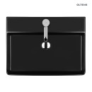 Umywalka nablatowa, prostokątna z powłoką SmartClean w kolorze czarny mat do montowania przy ścianie Oltens Duve 59x43,5 cm 41800300